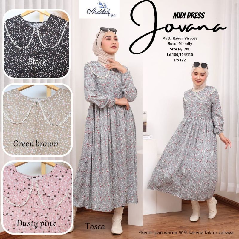Jual JOVANA MIDI DRESS KOREA CUTE/ MIDI DRESS MURAH | Shopee Indonesia
