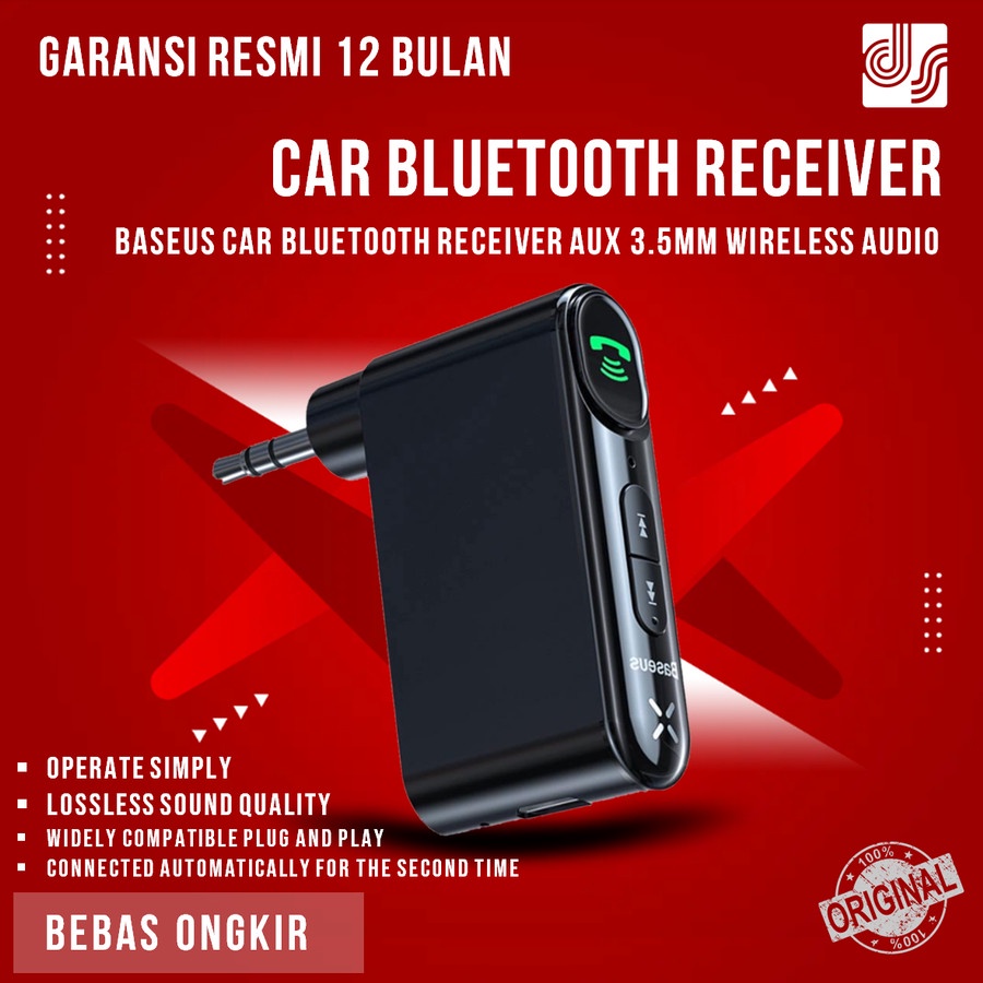 Jual Baseus Car Bluetooth Receiver AUX 3.5MM Wireless Audio Receiver