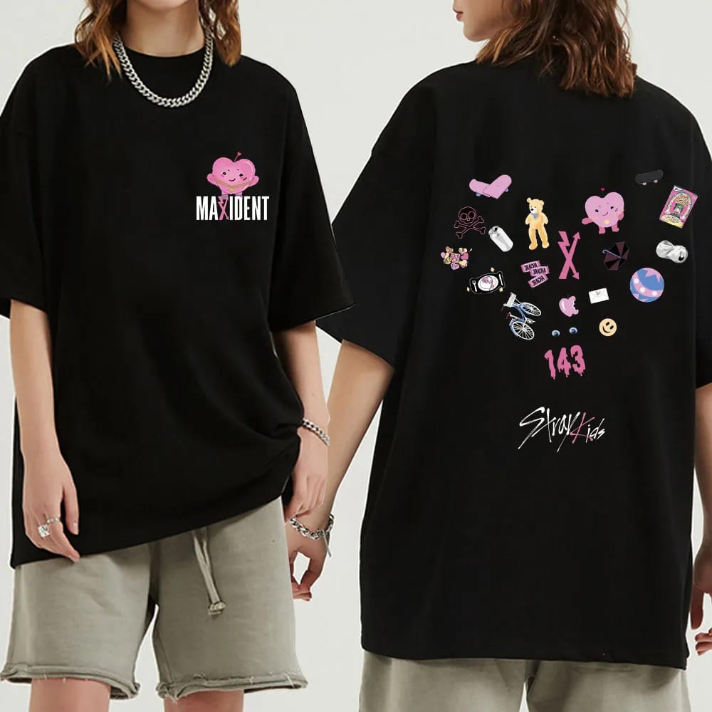 Jual Kaos Stray Kids Maxident Straykids Lengan Pendek Oversize T shirt ...