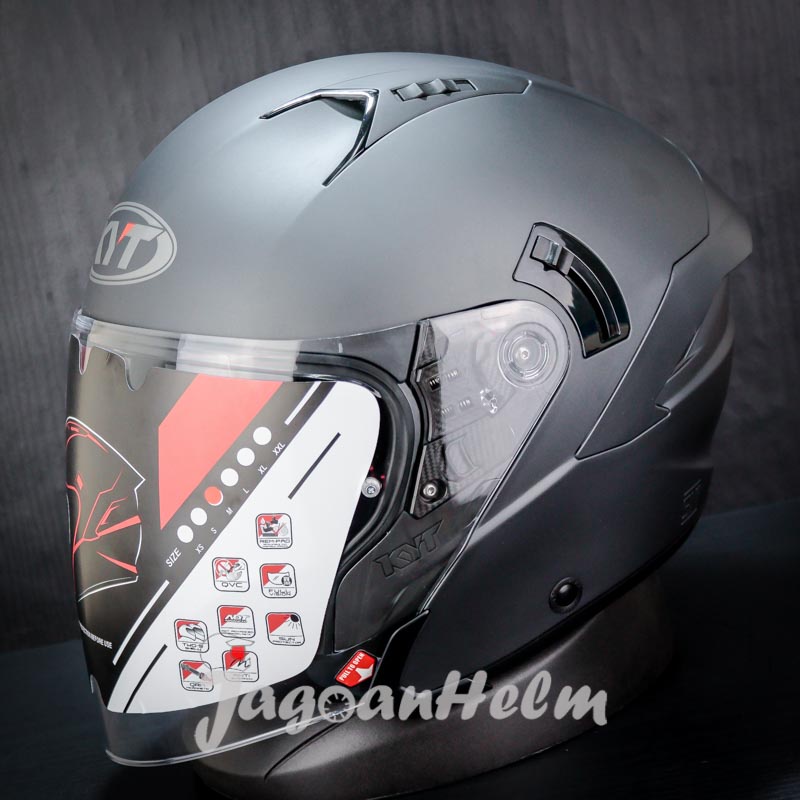 Jual Helm Kyt Nfj Matt Antrachite Solid Half Face Shopee Indonesia