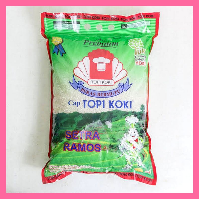 Jual beras premium cap topi koki 5 kg | Shopee Indonesia