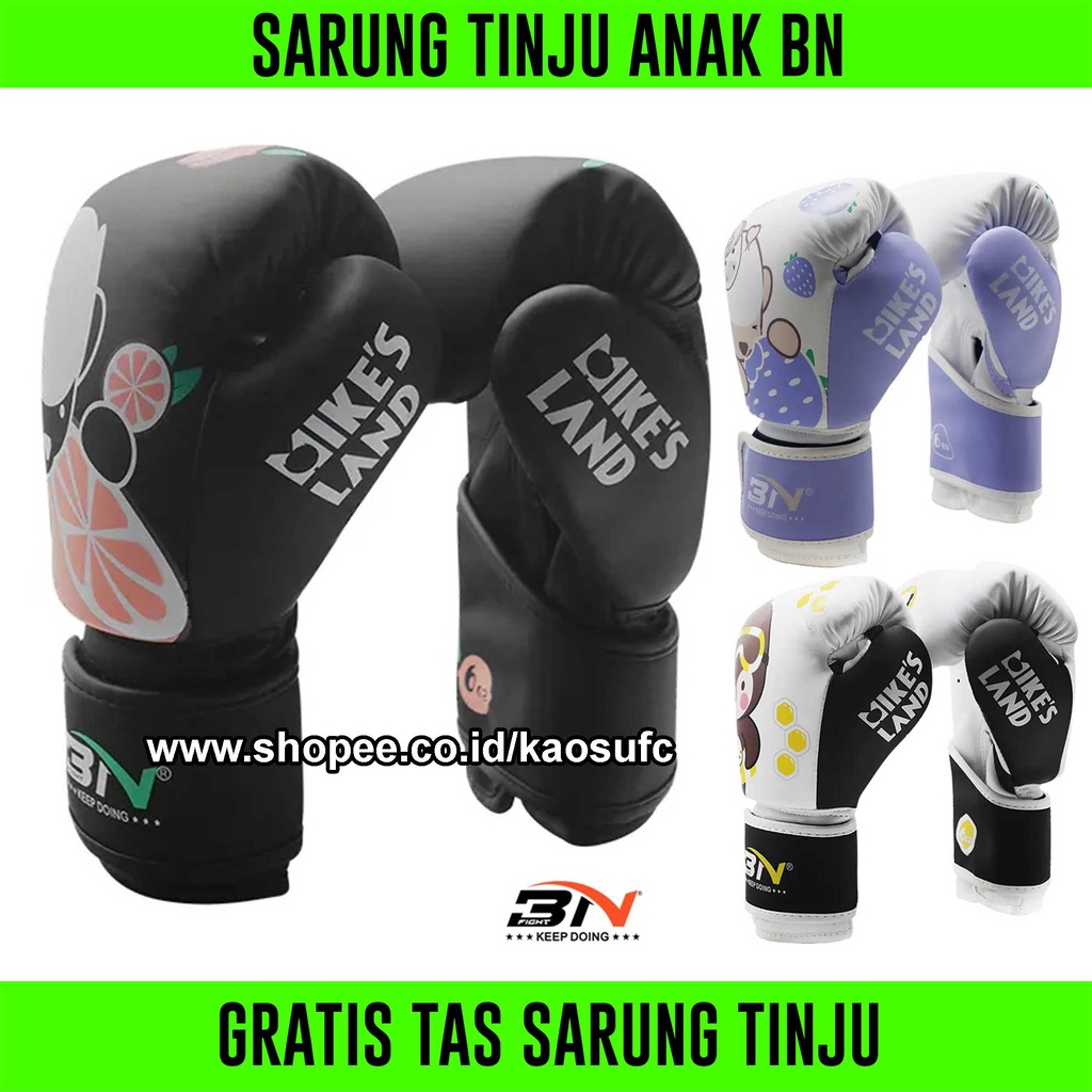 Jual Sarung Tinju Anak BN Original Premium, Glove Muaythai Anak BN, Boxing  Glove Kids BN Asli