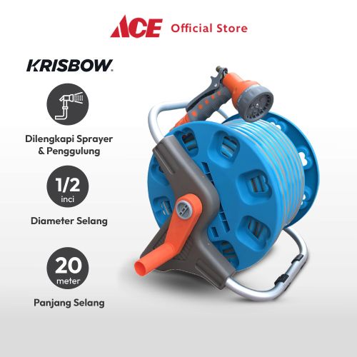 Jual Ace Krisbow 20 Mtr Selang Air Dengan Alat Penggulung 1 2 Inci