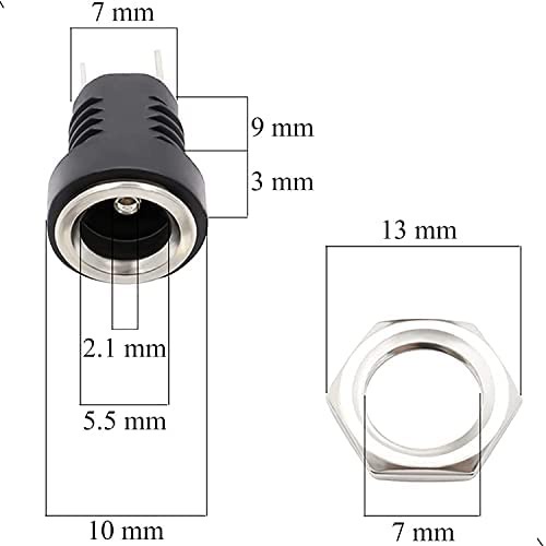 Jual HQ Soket DC Mur 2.1mm x 5.5mm Mount Panel Power Socket Plug In ...