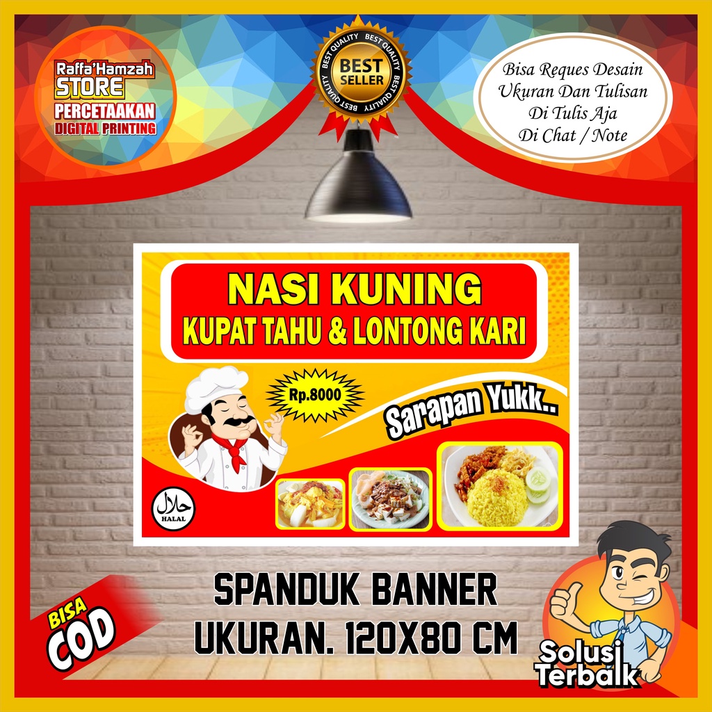 Jual Spanduk Banner Nasi Kuning Kupat Tahu Banner Nasi Kuning