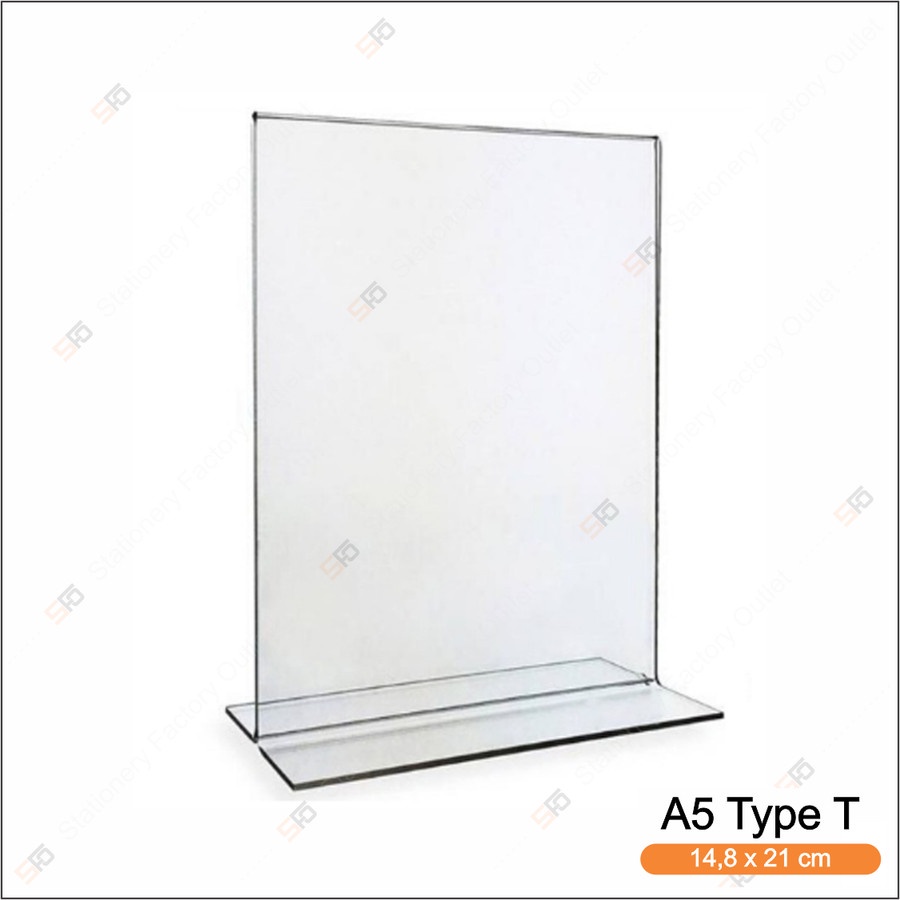 Jual Tempat Brosur Akrilik A5 Tipe T Tent Card Holder Acrylic Display Sfo Semarang Official 6120