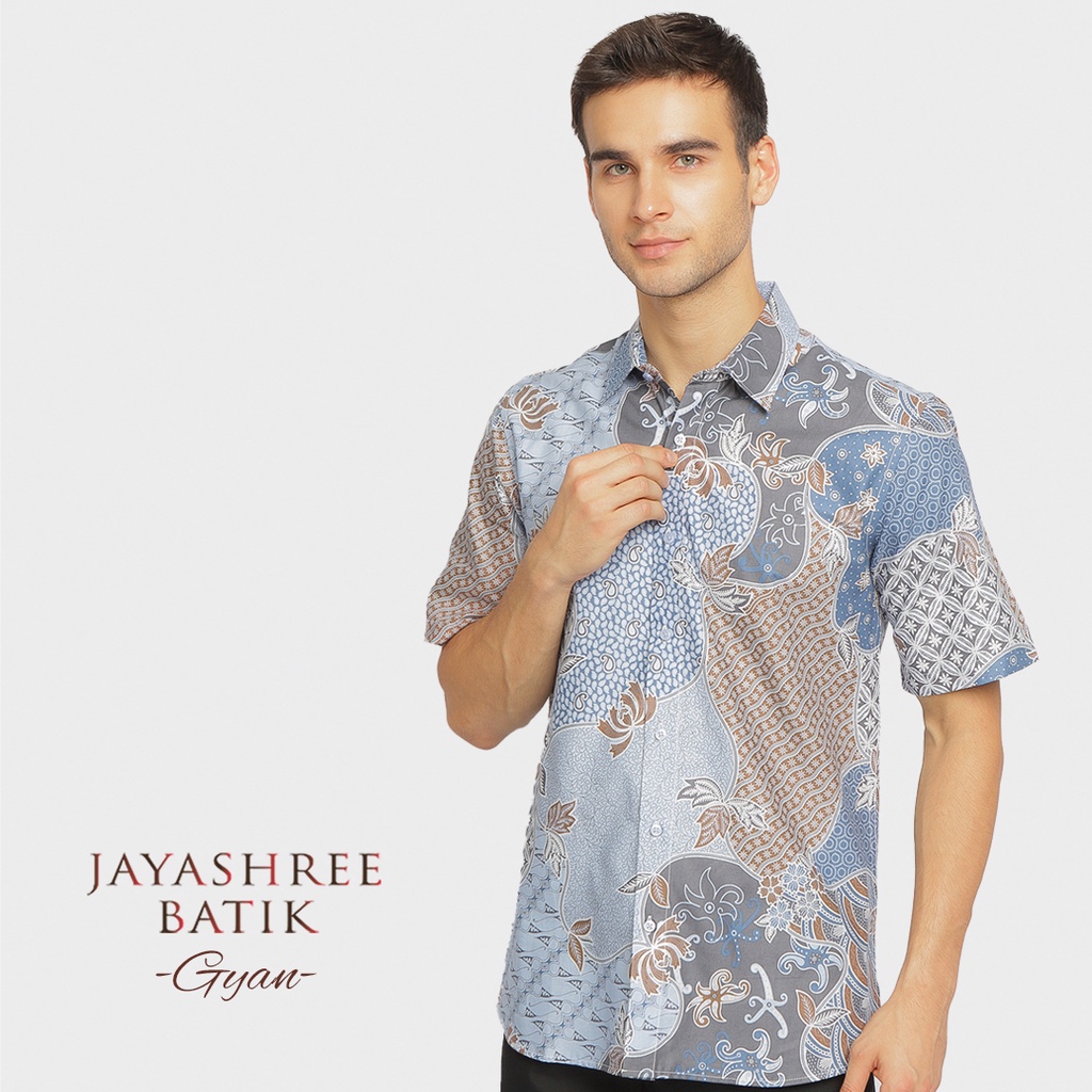 Jual Jayashree Batik Slimfit Gyan Blue - Kemeja Batik Pria Lengan ...