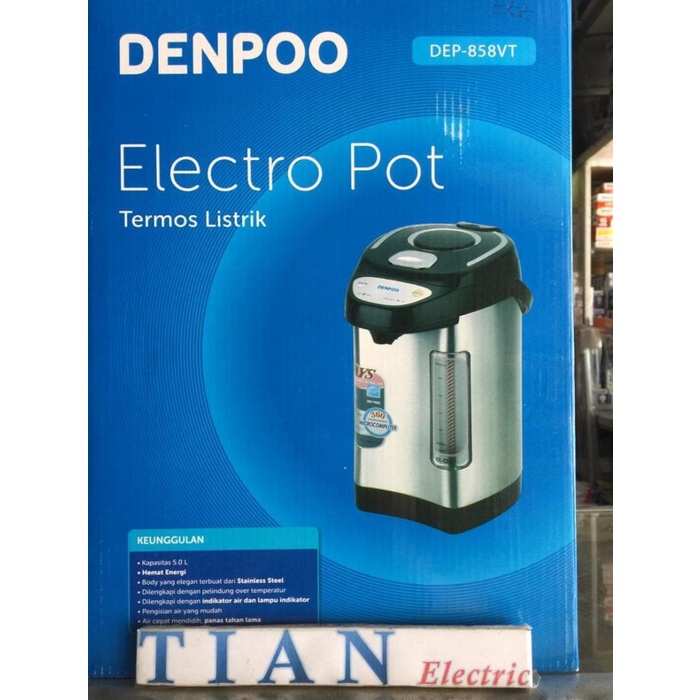 Jual DENPOO DEP-858VT Electro Pot Termos Listrik 5 Liter ORIGINAL ...