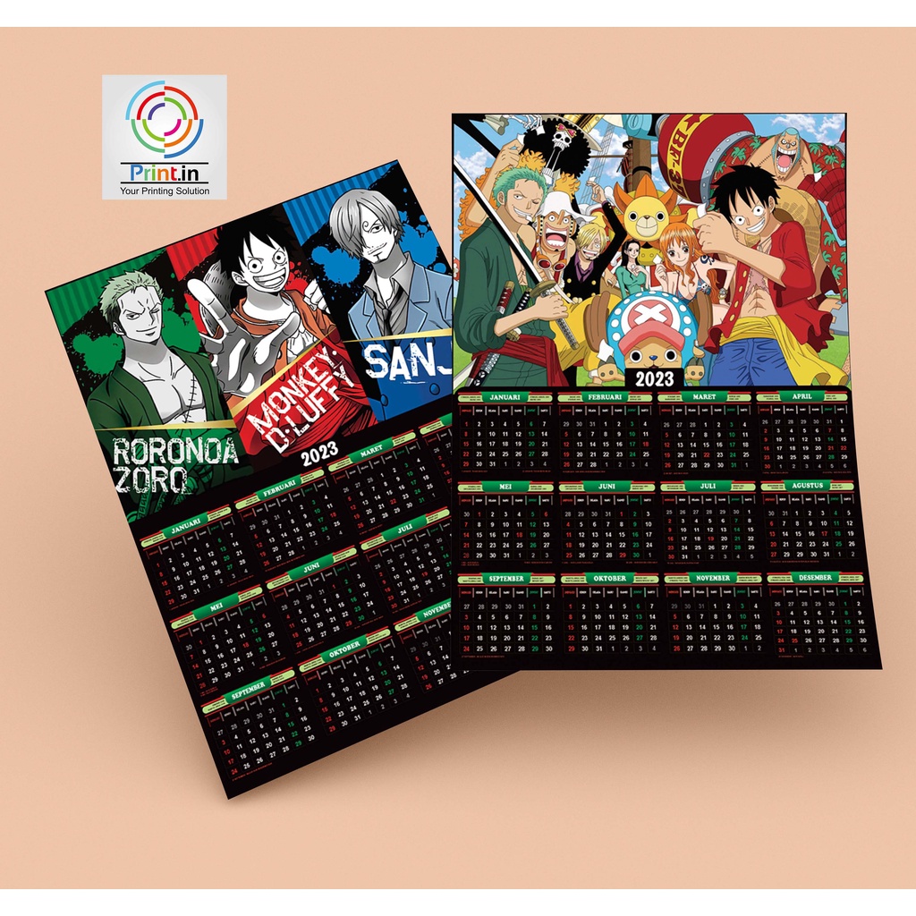 Jual Kalender 2024 Anime One Piece, Full 12 Bulan Shopee Indonesia