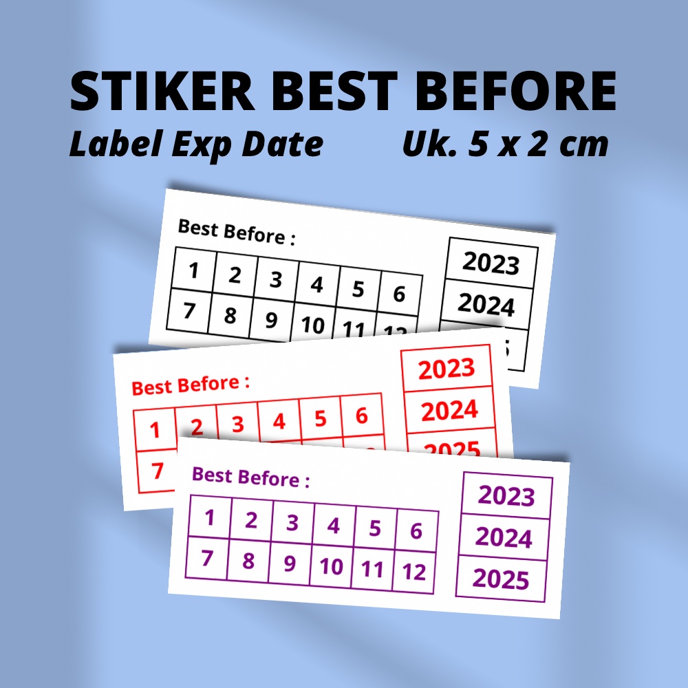 Jual Stiker Label Best Before Expired Date Tanggal Produksi X Cm Sun Printing