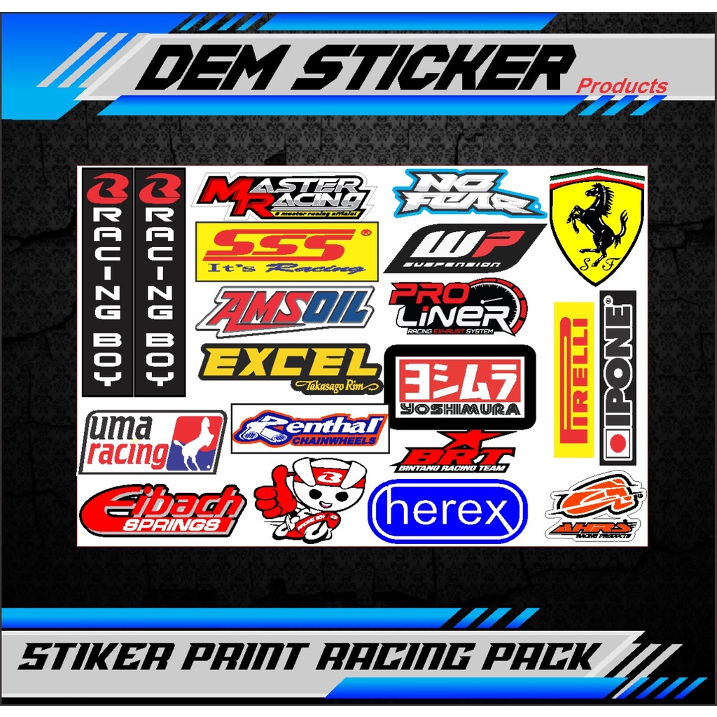 Jual Sticker Pack Racing Vynil stiker motor stiker keren | Shopee Indonesia