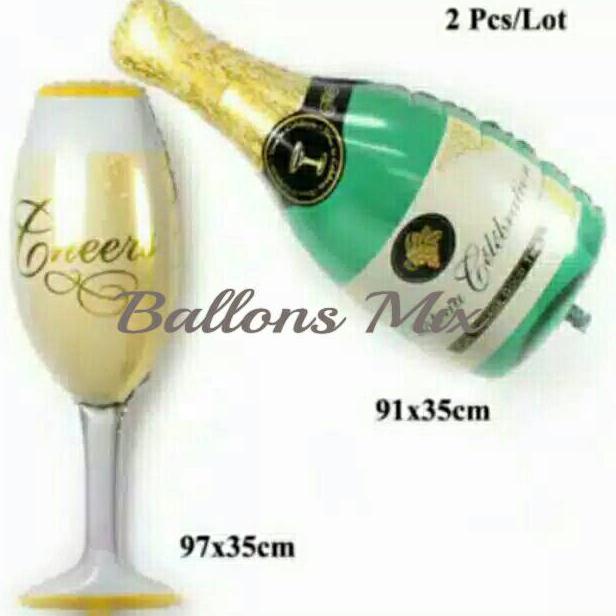 Jual Produk Balon Foil Botol Champagne Celebration And Gelas Cheers Shopee Indonesia 5976
