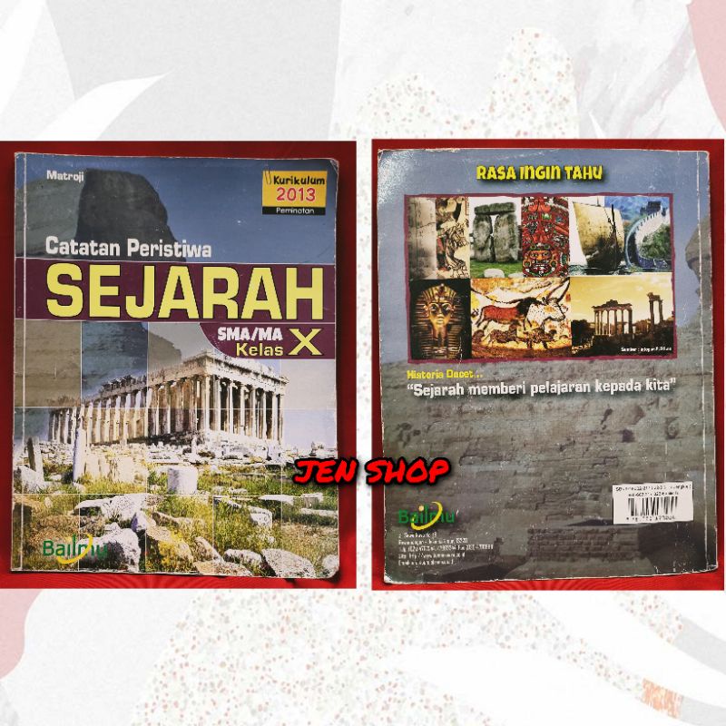 Jual [SECONDHAND] Buku Pelajaran Bekas Murah CATATAN PERISTIWA SEJARAH ...