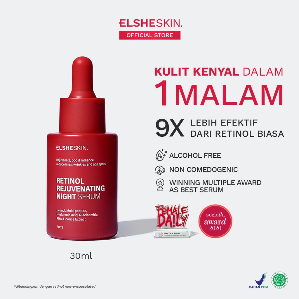 Jual New Improved Formula Elsheskin Retinol Rejuvenating Night Serum 1530ml Retinol Kulit 0546