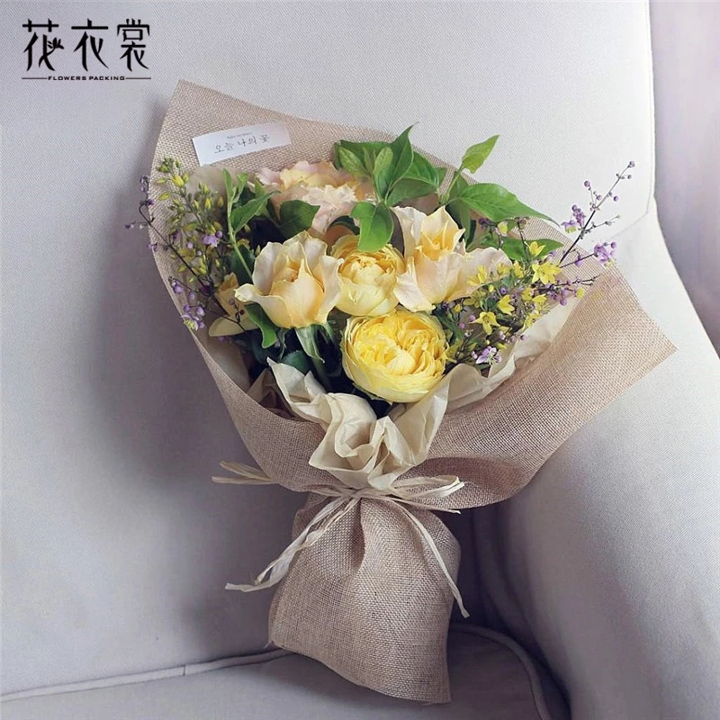 Flower Wrapping Kain Jute / Linen