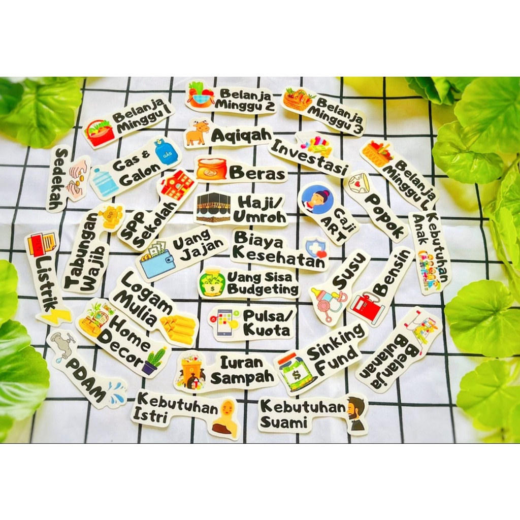 Jual (Part 1) 30 Pcs Stiker Budgeting Stiker Dompet Keuangan Stiker ...