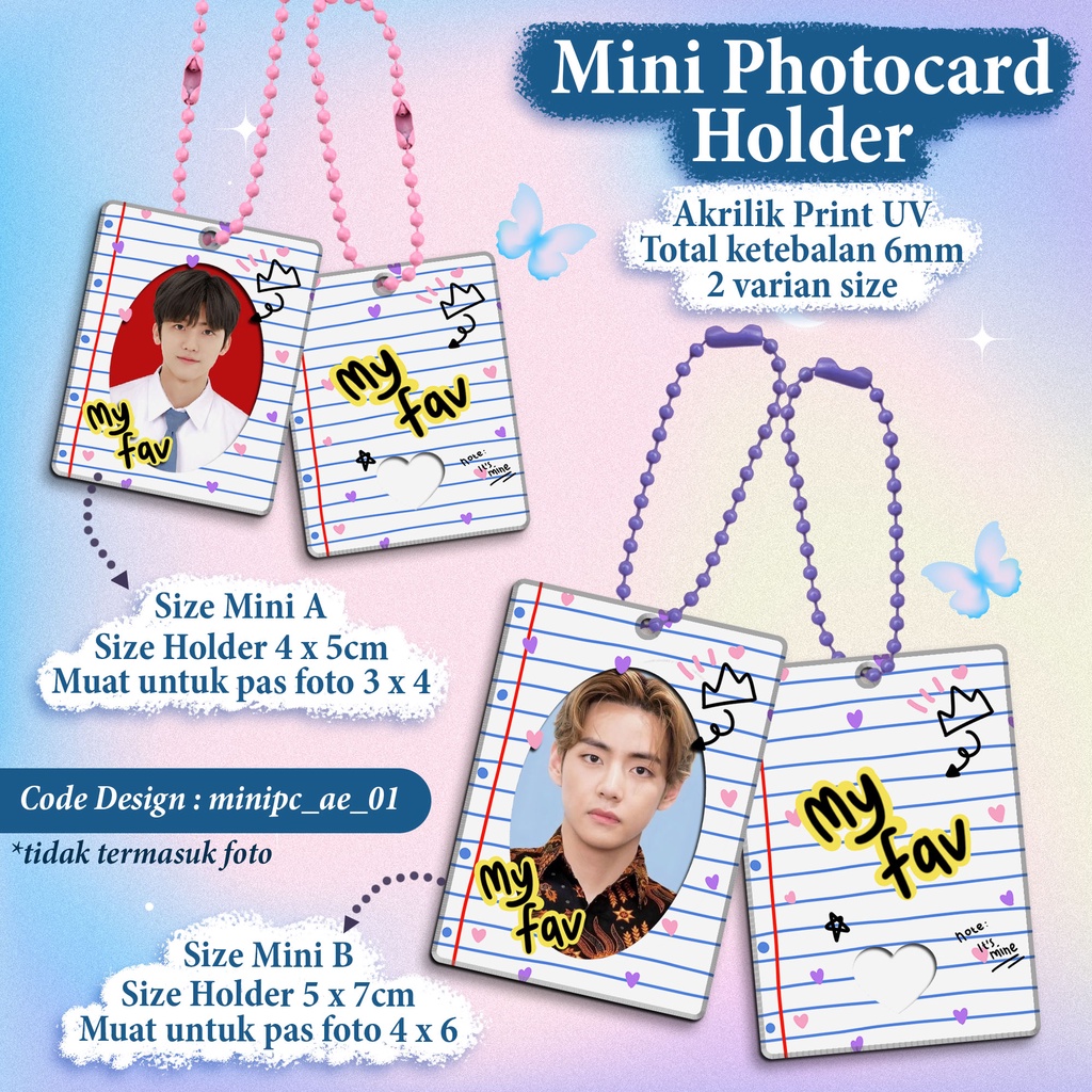 Jual Photocard/PC Holder Bahan Akrilik Size Mini Desain Aesthetic ...
