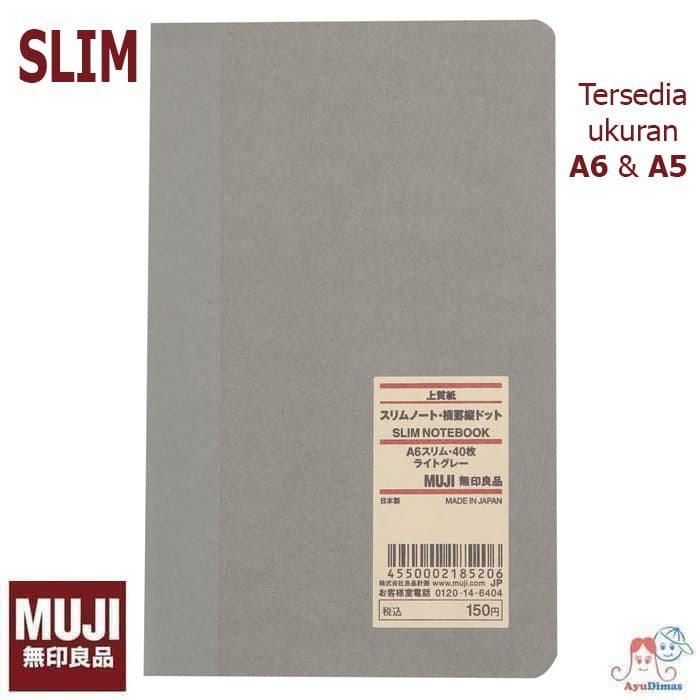 Jual Note Muji Slim Grid Notebook / Note Book - Buku Notes Kotak Kotak ...