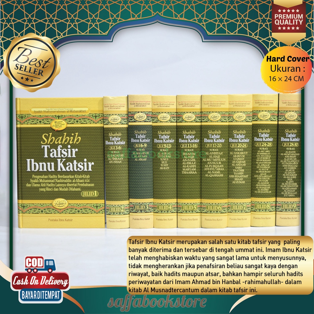 Jual Buku Islami Buku Kitab Shahih Tafsir Alquran Ibnu Katsir 1 Set Isi ...