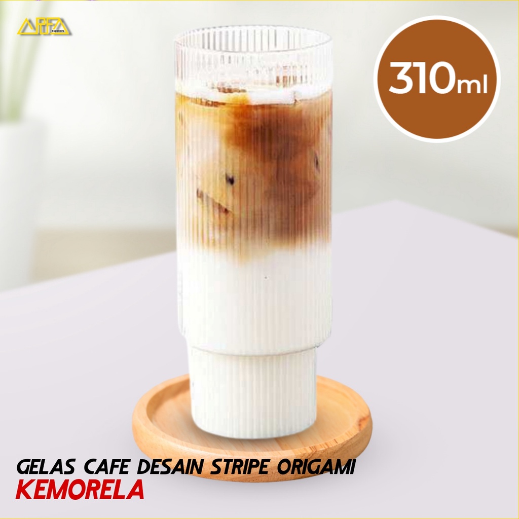 Jual Gelas Kafe Kopi Teh Desain Stripe Kemorela 310ml Shopee Indonesia