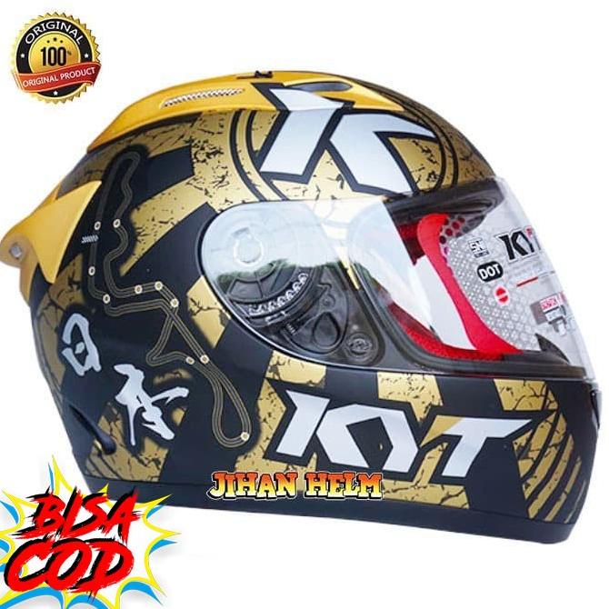 Jual Helm / Helm Kyt / Helm Kyt Full Face Rc7 17 Black Doff Gold