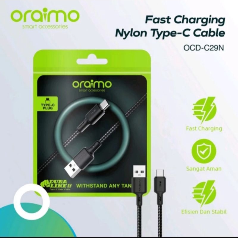 Jual Oraimo OCDC29N Kabel Data Android USB TypeC Fast Charging Data