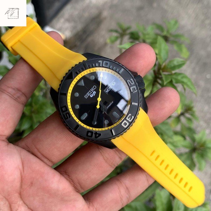 Jual New Mod Seiko Yacht Master NH35 Automatic Seiko Mod Rubber Yellow ...