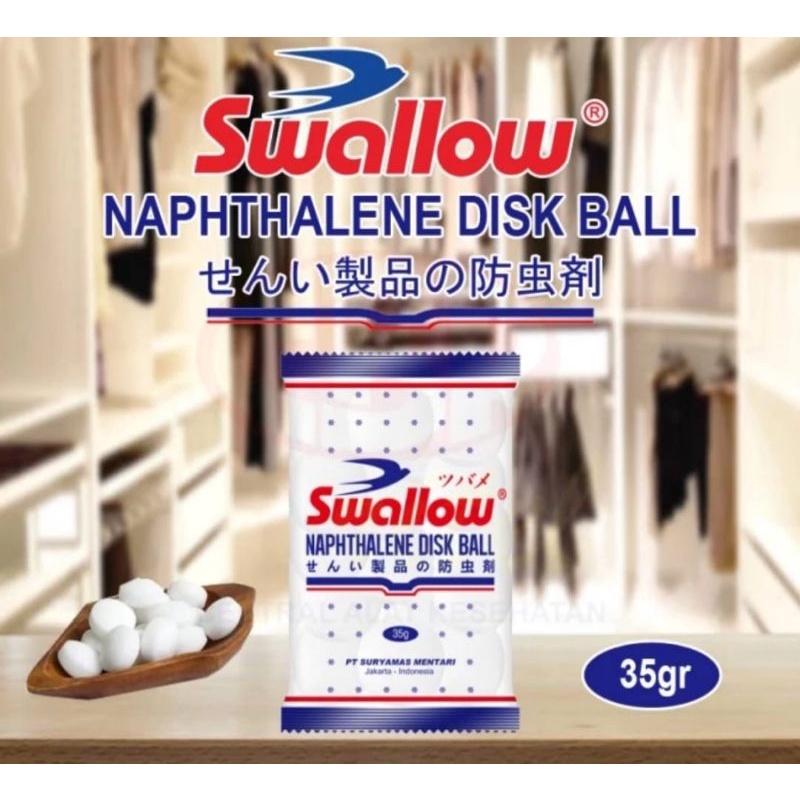 Jual Swallow Kamper Kapur Barus Putih L Naphthalene Disk Ball L Isi 35