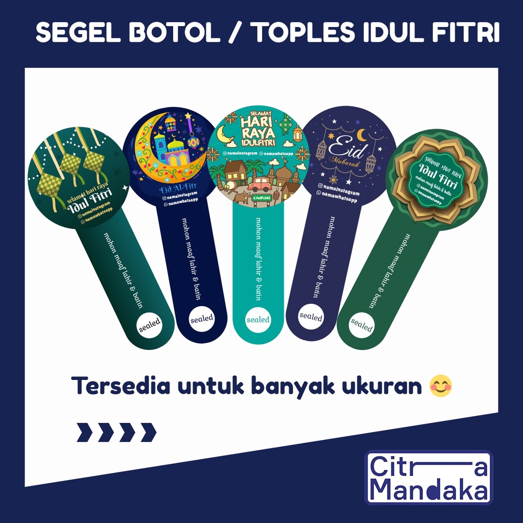 Jual Stiker Toples Kue Kering Lebaran Idul Fitri Free Design | Stiker ...