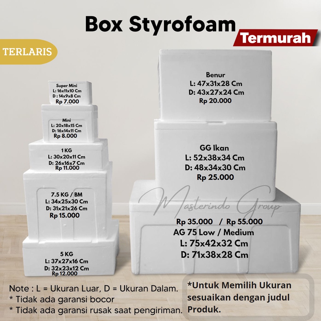 Jual Styrofoam Box GG Polos 52x38x34 Cm (Khusus GRAB & GOJEK) Shopee