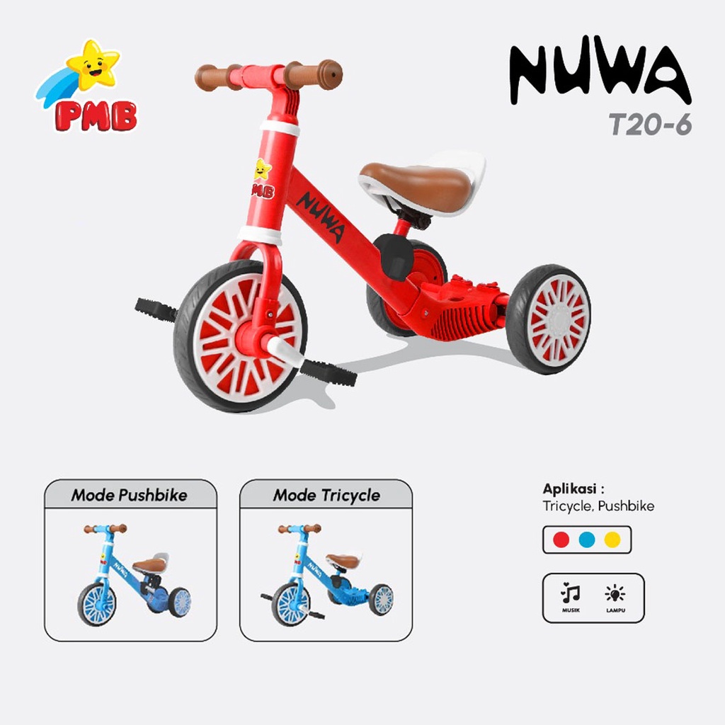 Jual balance bike 3 in 1 nuwa t206 sepeda keseimbangan sepeda anak