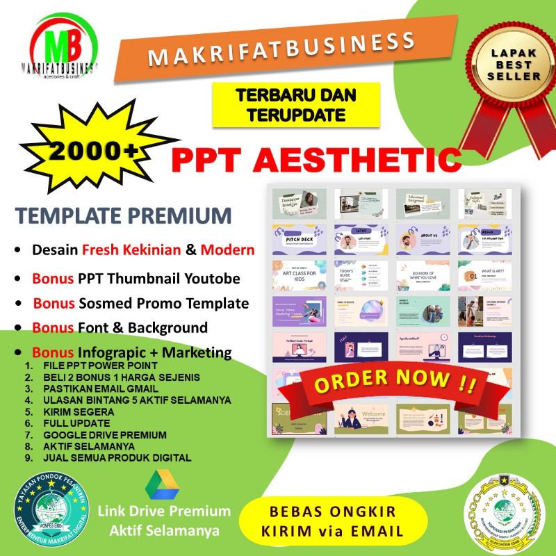 Jual 2000+++ DESAIN TEMPLATE AESTHETIC FORMAT PPT POWER POINT VIA EMAIL