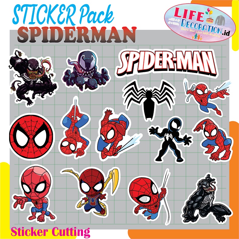 Jual STIKER SPIDERMAN / STICKER PACK SPIDERMAN 3 Shopee Indonesia