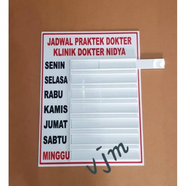 Jual Produk Acrylic Papan Jadwal Praktek Dokter Shopee Indonesia