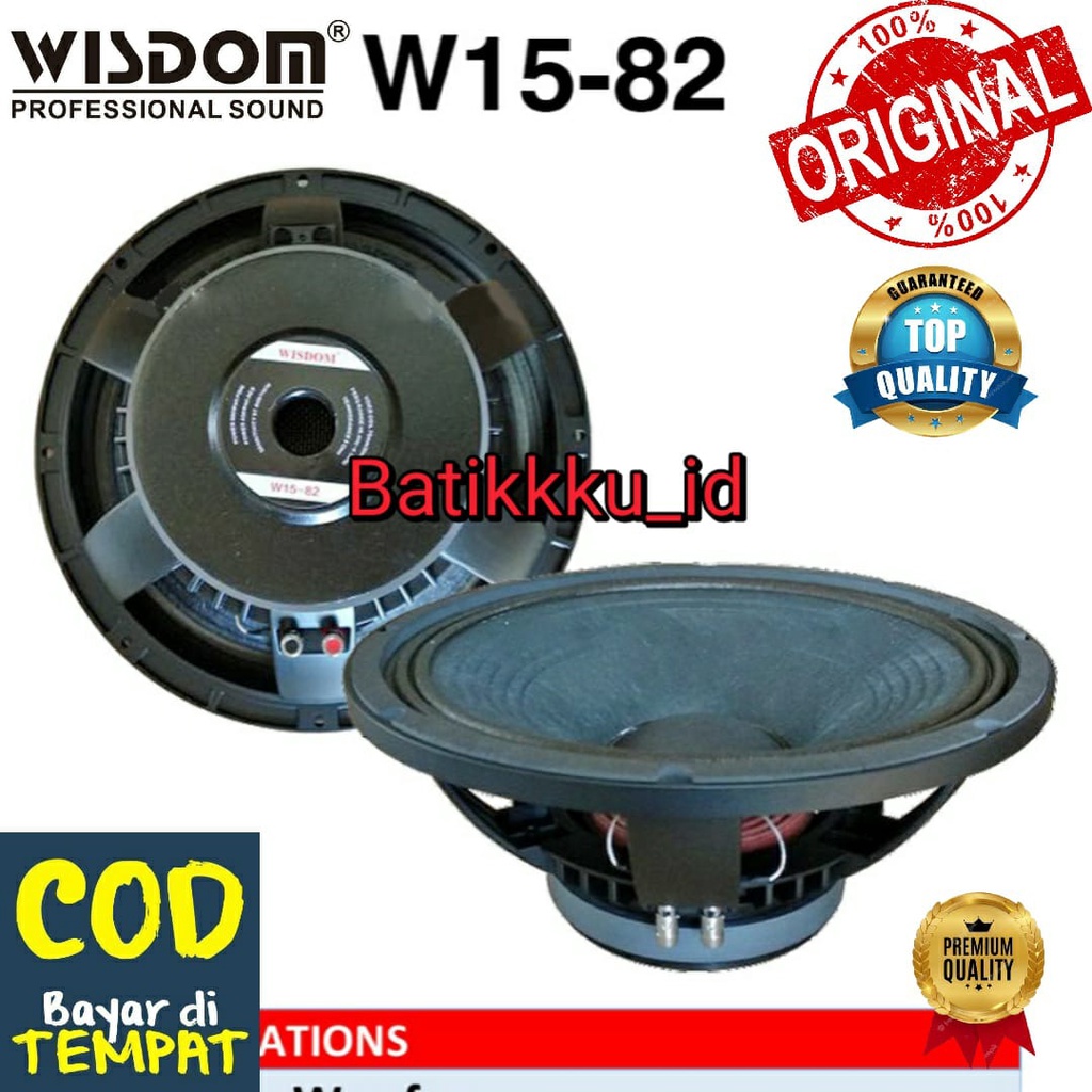 Jual Speaker Komponen Wisdom W W W Original Inch