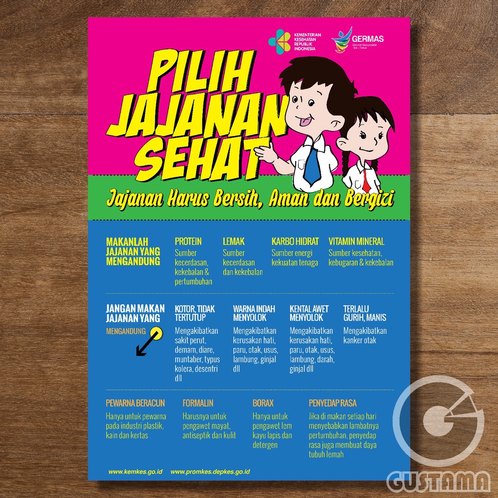 Jual Poster Pilih Jajanan Sehat Poster Wipe And Clean A3 Shopee