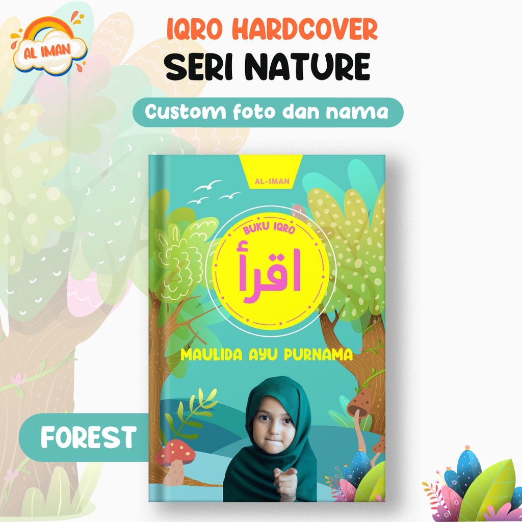 Jual Iqro Anak Hard Cover Custom NAMA Dan FOTO Buku Iqro Besar A5 Hard ...