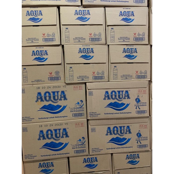 Jual Aqua 600ml 1 Dus Isi 24 Botol / Air Minum / Air Mineral | Shopee ...