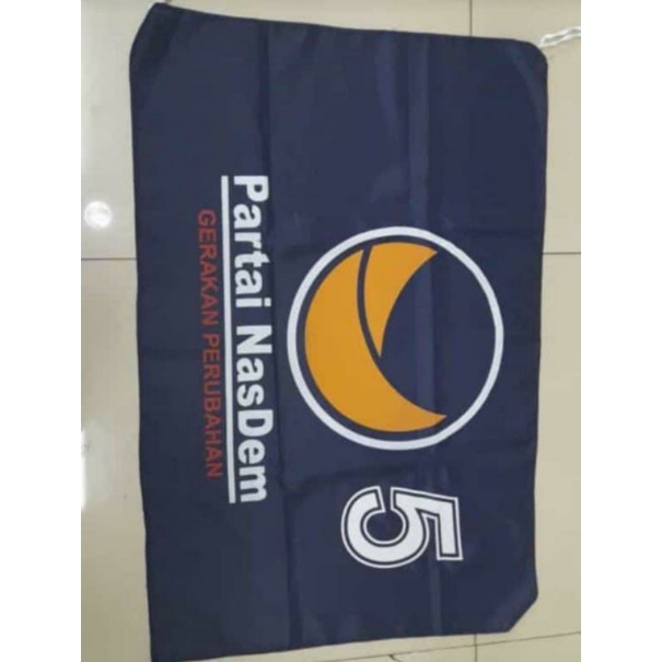 Jual Bendera Partai Nasdem Ukuran 60x90 Isi 50pcs Dan 100pcs Shopee