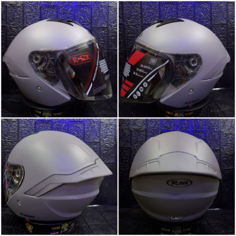 Jual HELM HALF FACE DEWASA R SIX X-PRO SERIES STONE GREY DOFT SNI ...