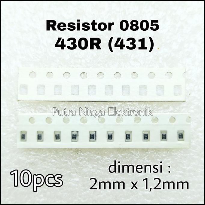 Jual (10pcs) Resistor SMD 0805 430R Tahanan 430ohm 430 ohm Marking: 431 ...