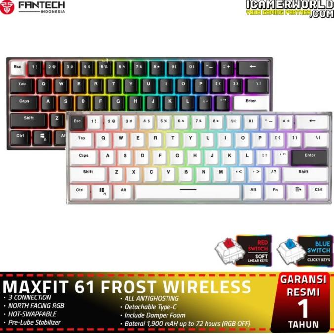 Jual Fantech Maxfit Frost Wireless Rgb Hotswap Mechanical Gaming