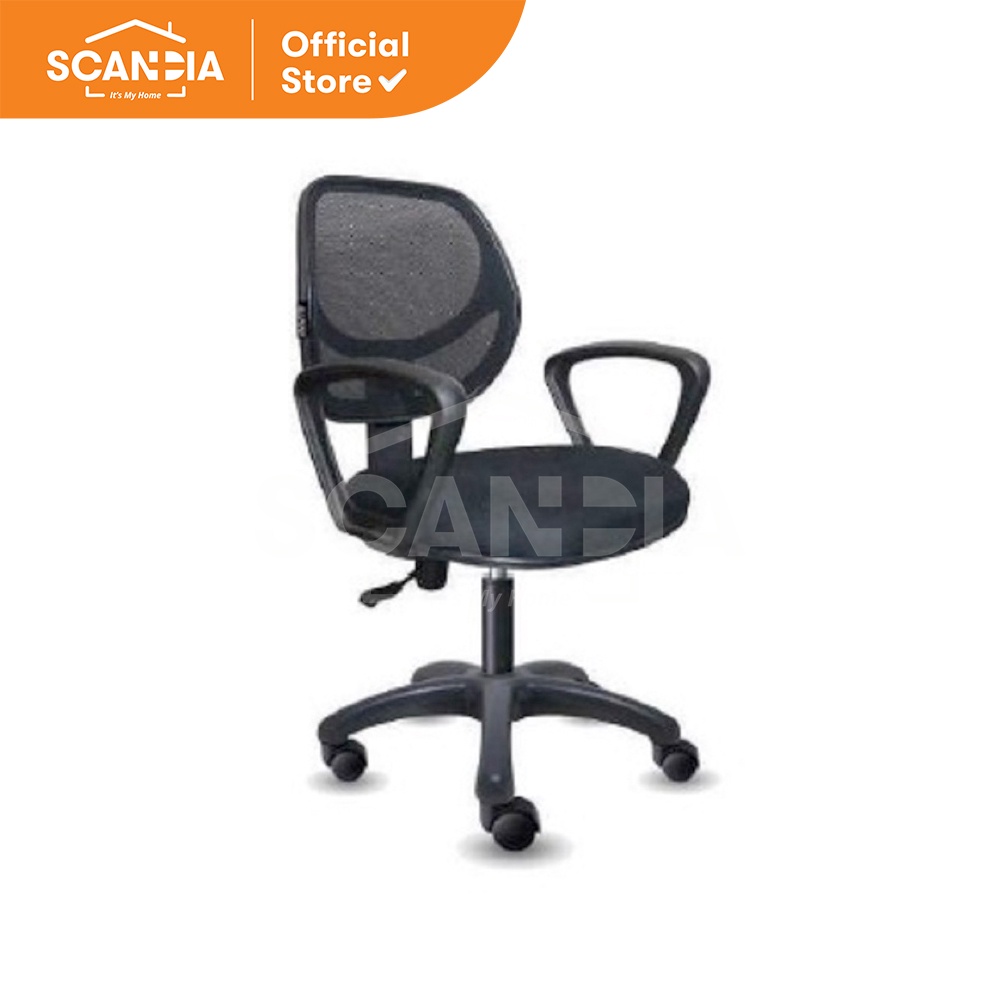 Jual SCANDIA Kursi Kantor Office Chair Saga 48X50X97 CM Black Shopee Indonesia