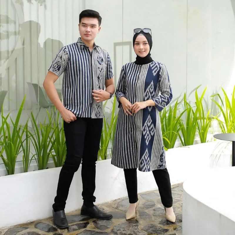 Jual Niya Ethnic Couple Sarimbit Kemeja Dan Dress Tenun Blanket Tradisional Etnik Nusantara