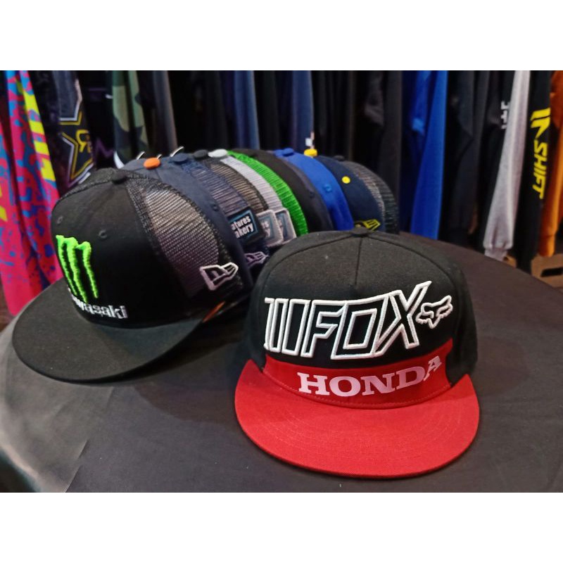Jual TOPI SNAPBACK FOX HONDA HITAM MERAH ABU ABU TRAIL MOTOCROSS ...