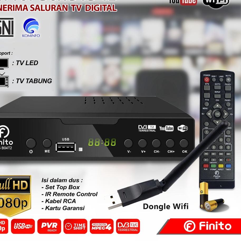 Jual HND832 Set Top Box Digital Finito plat besi anti panas, bisa