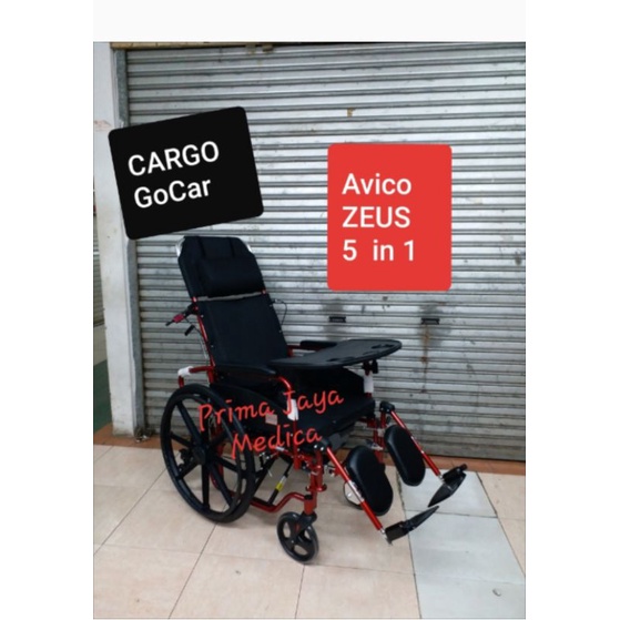 Jual Kursi Roda Avico Zeus 5 in 1 Rangka Aluminium Commode Rebahan ...