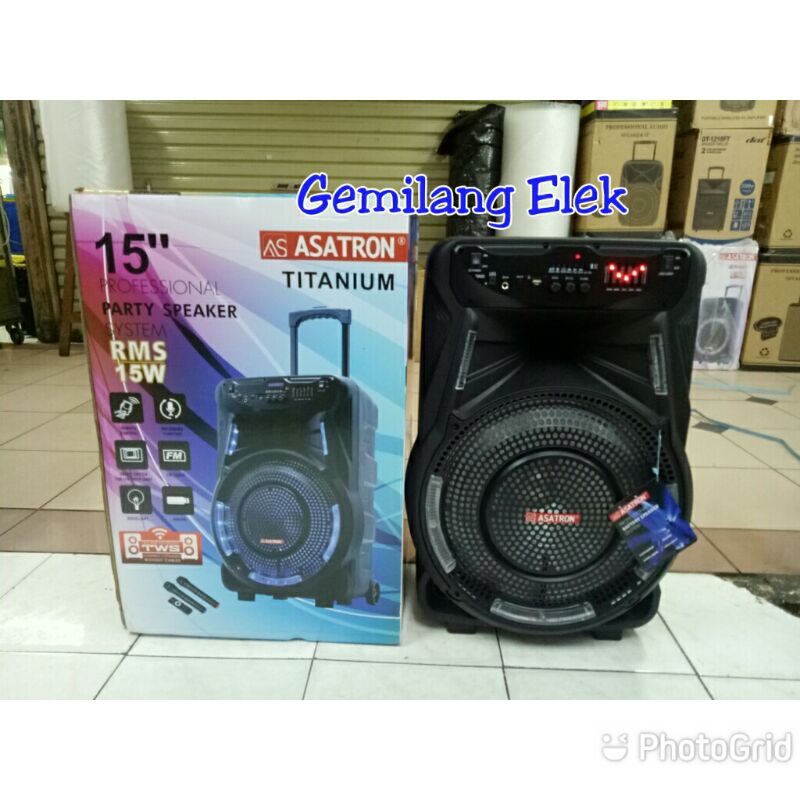 Jual Speaker Portable Wireless ASATRON TITANIUM 15 Inch | Shopee Indonesia