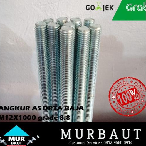 Jual Asdrat Baja M X Mm Stud Bolt Long Drat Galvanis Putih Shopee Indonesia