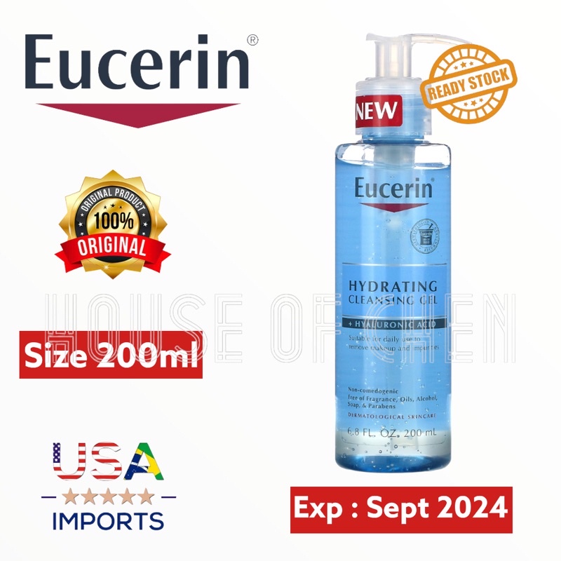 Jual Eucerin Hydrating Cleansing Gel Hyaluronic Acid 200ml Shopee Indonesia